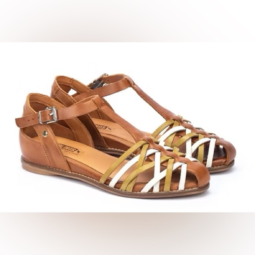 Pikolinos TALAVERA W3D-0665C1 Brandy size 40 Mustard Cognac Cream Strappy Buckle